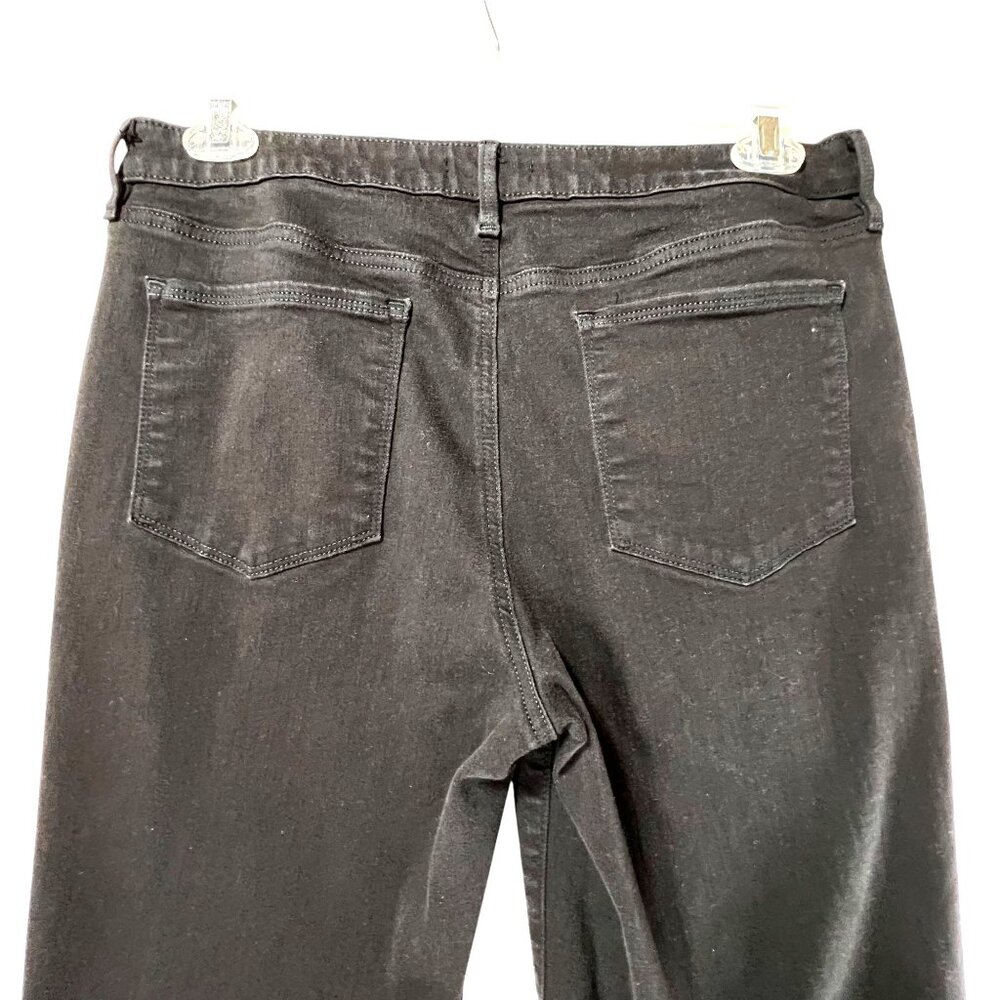 Athleta Womens Black Wide Leg Jeans 16T Dark Wash Zip coin pocket Stretch - Picture 7 of 14